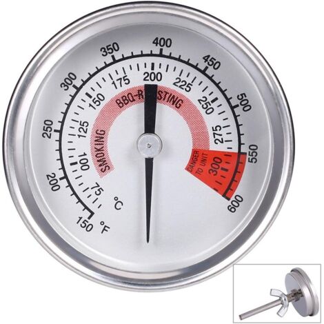 Thermomètre de Four en Acier Inoxydable Thermomètre pour Barbecue Grill fumoir Thermomètre 75 ℃ à 300 ℃ et 150 ℉ à 600 ℉ (Type B 300°C) (1/5)