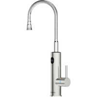 Wasserhahn mit Durchlauferhitzer, 3200W Elektrischer Wasserhahn Küche LED Digitalanzeige Küchenarmatur Edelstahl 360° Flexible Drehung Mischbatterie Küche IPX4 Wasserdicht Armatur Küche