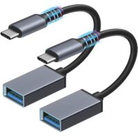 sunshot Adaptateur USB C vers USB 3.0 Pack de 2 Câble OTG Type C Adaptateur Thunderbolt 3 vers USB Femelle Câble OTG Compatible avec MacBook Pro 2018 2017, Samsung Galaxy S20 S20+ Ultra S8 S9 e
