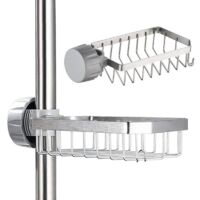 1 pièce Porte-savon de douche - Porte-savon de douche en acier inoxydable - Porte-savon de douche - Porte-savon de douche, sans perçage, pour tiges de 20 à 32 mm.
