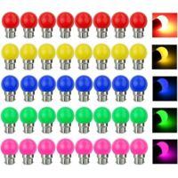 Ampoule LED B22,Ampoule LED Couleur B22 3W équivalente 30W 300LM AC 220V B22 Baïonnette Ampoules Guirlande Couleur LED Ampoules Multicolore pour Maison Bar Fête Décoration d'ambiance - Lot de