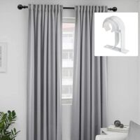 INCREWAY Lot de 4 Supports de Tringle à Rideaux de Plafond Robustes - Fixation au Plafond pour Tringles de 16 mm - Noir