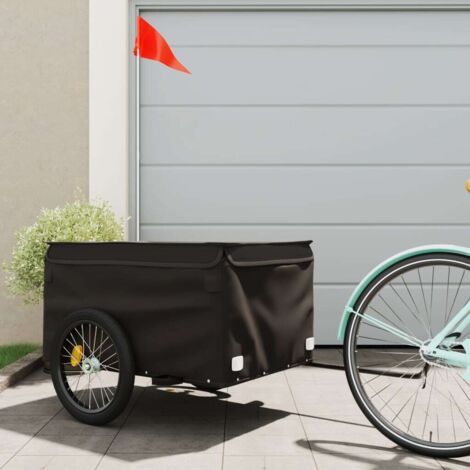 Remorque de vélo noir 45 kg fer vidaXL