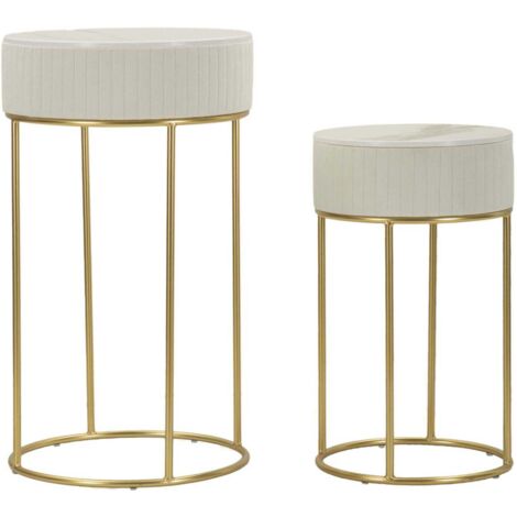Set de 2 tables d'appoints en mdf et métal Wedding (1/4)