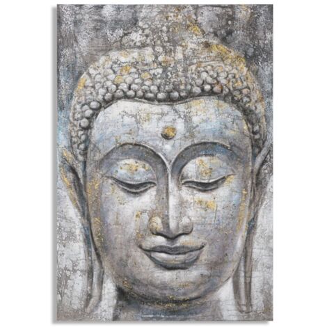 HANDMADE WALL PAINTING FACE BUDDHA LIGHT -A- CM 80X3X120 (1/5)