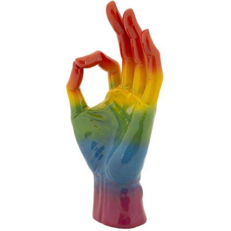 Statuette main en polyrésine Rainbow OK (1/4)