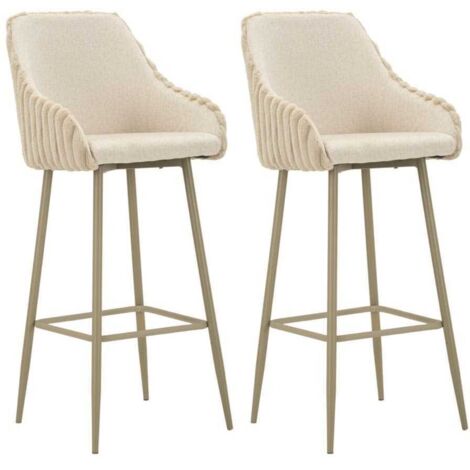 Tabouret de bar Alaska crème – Lot de 2 – Hauteur d'assise 78 cm – Structure élégante et confortable – Dimensions 52x46x111 cm – Mauro Ferretti (1/4)