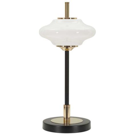 Lampe à poser en métal et verre 22 x 46 cm Vintage (1/4)