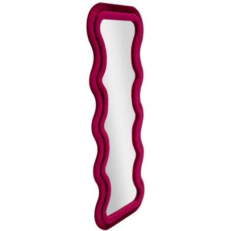 WALL MIRROR EMILY VELVET FUCHSIA CM 60X6X160 ( INSIDE MIRROR SIZE  CM 42X144)