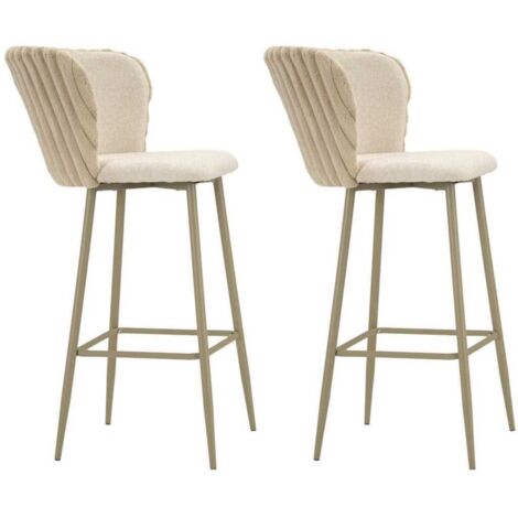 BAR STOOL ALASKA -B- CREAM SET 2 PCS CM 55X58X106 (SEAT HEIGHT CM 77) (1/4)