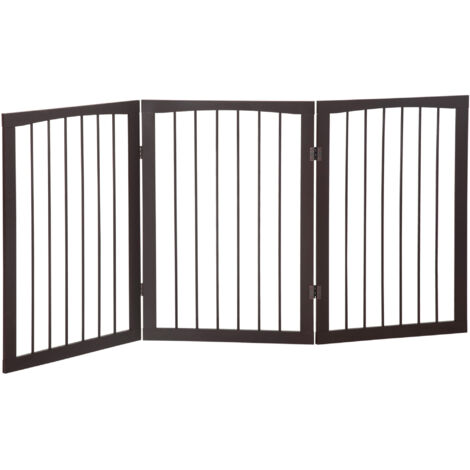 PawHut Barrière modulable pliable barrière de sécurité 160L x 76H cm MDF-Marron café