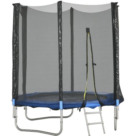 Trampoline d'extérieur avec filet de sécurité Ø180 cm pour enfants et adultes-Bleu (1/5)