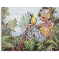 HANDMADE WALL PAINTING KENDA ORIZZONTAL CM 120X3X90