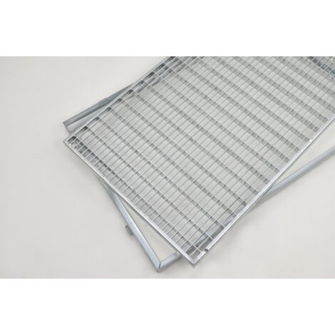 Gitterrost Normrost verzinkt 400x800x20 mm 30/10 mit Einlegerahmen (1/5)