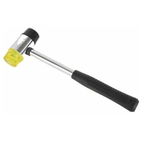 1pcs Maillet en Caoutchouc Maillet Double Face Marteau Poignée en Caoutchouc Antidérapant Noir et Jaune Pour le Bois l’Artisant le Cuir (1/5)