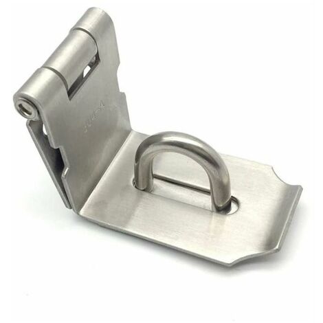 Angle Droit Porte Fermoir Verrou de Porte en Acier Inoxydable Moraillon Cadenas Fermoir Porte-Cadenas avec Vis, (1/5)