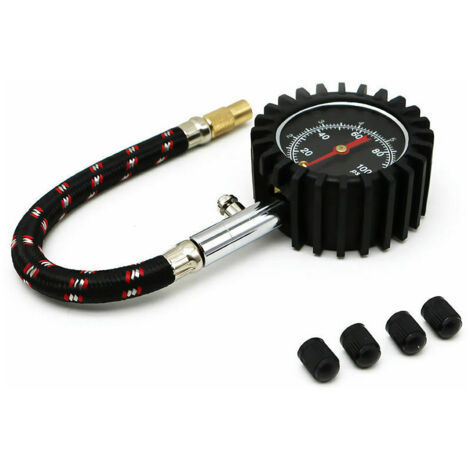 0100PSI Jauge de pression des pneus automobile Jauge de pression des pneus Jauge de pression des pneus Jauge de pression des pneus Jauge de surveillance de la pression avec tuyau d'air de 165 mm (1/5)