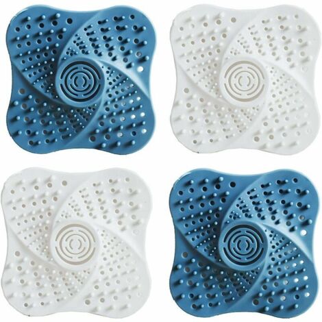 Silicone Tube Drainer Attrape, otutun Couvercles de Drain de Douche, Couvercle pour Bonde avec Ventouse, Passoire pour évier en Silicone pour,,4 Pièces (1/5)
