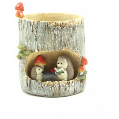 succulent pot de fls résine animal bonsaï stand plante pot de fls roman pot de fls arbre trou miniature paysage pot de fls décoration de bureau, (hérisson) (1/5)