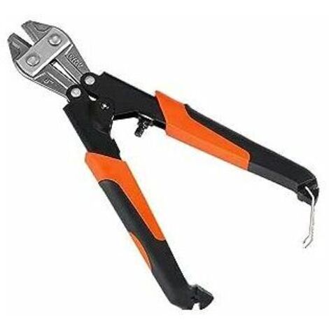 Coupe-boulons 217 mm Mini coupe-boulons Ø 4 cm avec poignées ergonomiques en caoutchouc, mini pince coupante latérale avec serrure, attaches faciles à couper, fil de fer barbelé, fil épais, chaîne