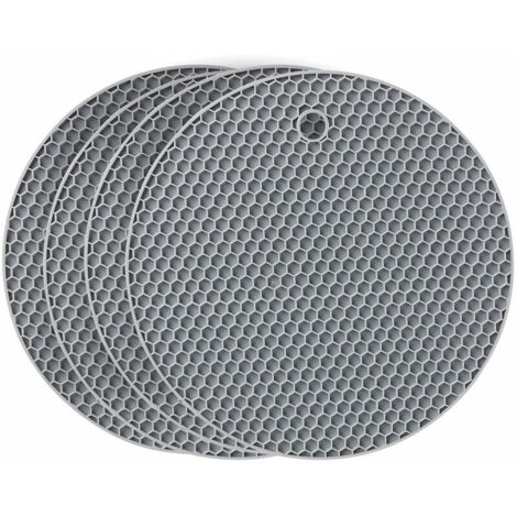 Dessous de Plat Silicone, 4PCS Anti-dérapant Anti-Chal 230 °C Multifonction Repose-cuillère Dessous de Verre de Cuisine Tapis de Table pour Cuisine et Salle à Manger (1/5)