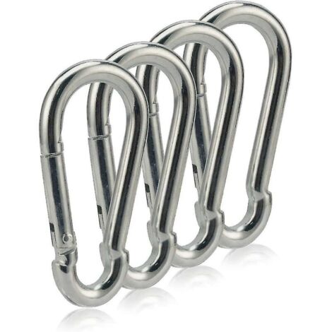 Mousqueton Clip 3 Pouces Ressort Mousqueton Robuste 4pcs M8x80mm Pour Hamac Sacs De Frappe Balançoire Chaises Équipement De Gymnastique Camping Randonnée (1/5)