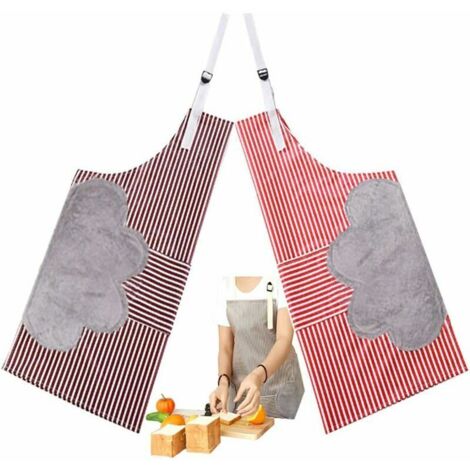 Tablier de Cuisine Homme Femme,--LefouFR 2 Pack Réglable Tablier Ètanche et Résistant à l'Huile Essuyant à la Main,Tablier de Chef,Avec Poches et Polaire Corail Absorbante (1/5)