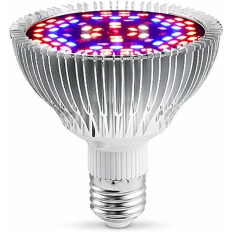 Lampe LED horticole, Lampe de Croissance des Plantes, Ampoule de Lampe à LED pour Plantes à Spectre Complet pour Plantes dintéri à Effet de Serre (E27, 30W),