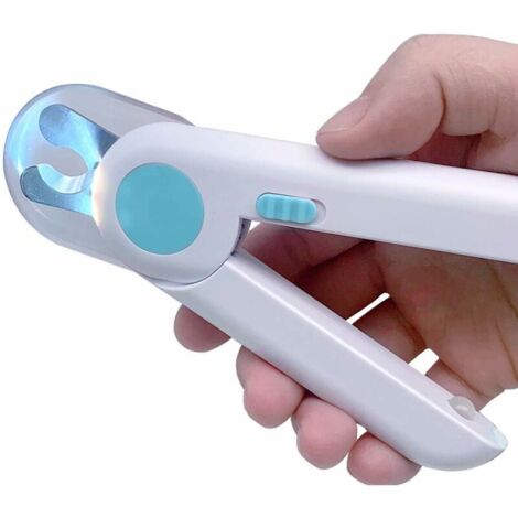 Coupe Ongle Chien Chat, Professionnel Coupe Griffes pour Animaux de Compagnie, avec des Lumières LED et Protection Contre Les éclaboussures, pour Les Animaux De Petite et Moyenne (Bleu)
