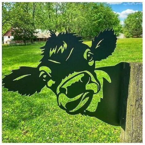 Métal Art Jardin Pendentif Décoration Vache Scout Cheval Mouton Poulet Jardin Jardin Broche Vache Ornement En Acier Silhouette Artisanat (1/5)
