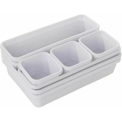 Organis De Tiroir Transparent Divis De Rangement Plateau De Rangement Tiroir Avec 3 Tailles De Bacs De Rangement Pour Couvert Bijoux Cosmétiques Pour Cuisine Chambre Salle De Bain (1/5)