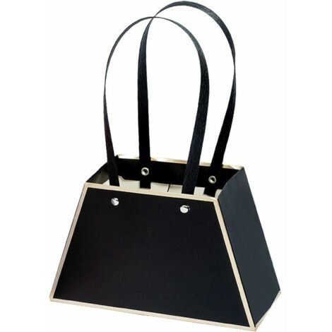 Sac Cadeau Portable 4PCS Sac en Papier D'emballage de Bouquet Sac D'arrangement de Fls Portable étanche Sac Cadeau de Fête de Mariage D'anniversaire Fournitures de Magasin de Fls (Noir) (1/5)