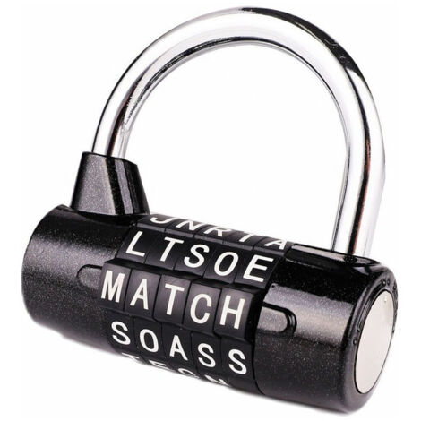 Cadenas à combinaison 5 lettres Noir (1/5)