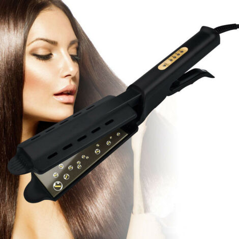 Liss à cheveux pour femme, fer à lisser avec plaques en céramique et tourmaline, ionique, accessoire de beauté, équipement de coiffure, avec 4 paliers de température