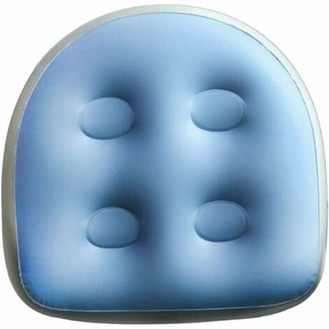 1 pièce Spa et Bain à Remous Booster Coussin D'assise avec Ventouse, Support Dorsal Bain Spa Coussin Gonflable Souple Coussin de Massage Confortable Durable (Bleu)