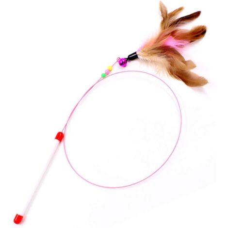Jouet pour chat baguette pour chat jouets pour chat interactifs avec plumes, cloche et fil flexible