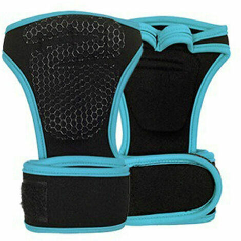Gants d'entraînement d'haltérophilie ventilés, - entraînements de gym, entraînement croisé, soutien des mains - Bleu L (1/5)