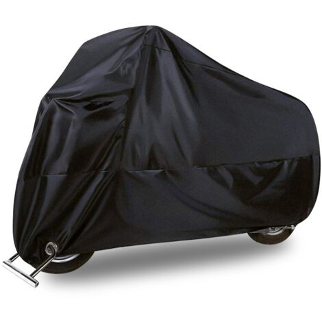 Housse Moto Housse Etanche 190T Housse Moto Housse Pluie Neige Poussière Anti-UV Housse Moto pour Moto Scooter avec Sac XXXL Noir (1/5)