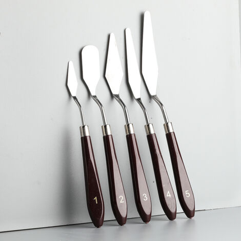 Couteau à peindre en 5 parties en acier inoxydable (marron) (1/5)