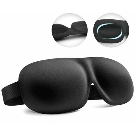 Masque de nuit, masque de sommeil pour hommes et femmes, masque de voyage 3D bloquant la lumière sans pont de nez masque pour les yeux noir 4 pièces (1/5)