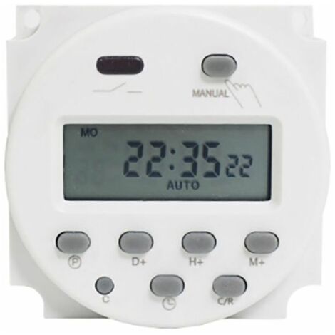 Minuterie électronique Programmes 16A Affich LCD programmable 60x60x32mm (1/3)