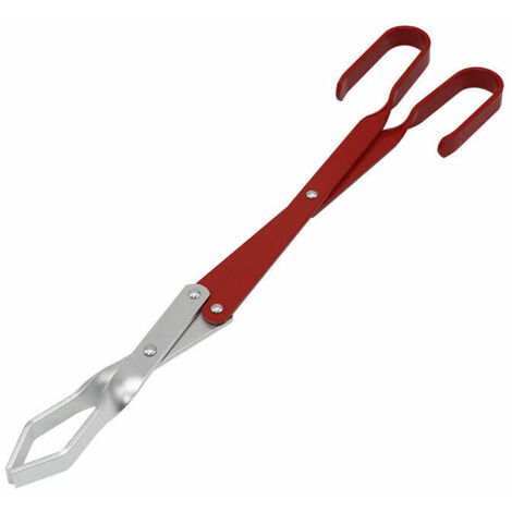 Pinces à ciseaux en aluminium pour camping, pince pour barbecue, pinces extra légères, accessoires de gril pour BGE, outils de gril faciles à contrôler pour aliments avec poignée rouge (1/5)