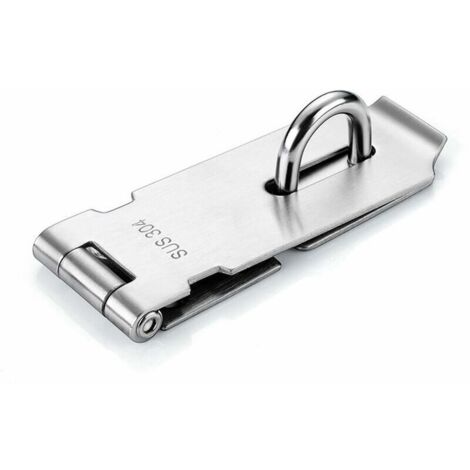 Loquet de porte verrou de porte en acier inoxydable moraillon cadenas support de pêne dormant avec vis, argent, 5 pouces (1/5)