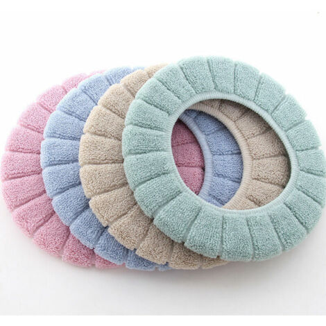 Abattant adulte pour WC rose Coussinets de couverture de siège de toilette lavables extensibles plus chauds et plus chauds pour salle de bain (1/5)