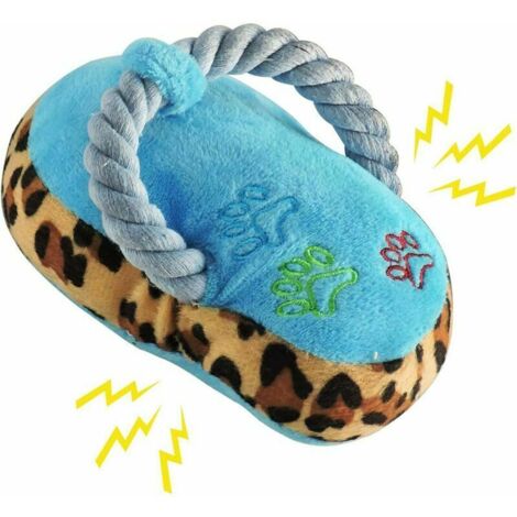 2 jouets à presser pour laisse de chien - Peluche durable - Chaussures à mâcher en coton doux - Jouets interactifs pour chiens de petite et moyenne taille (1/5)