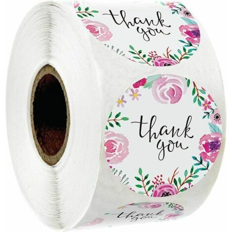 3 rouleaux 1500pcs rouleaux d'autocollants de remerciement, étiquettes autocollantes avec autocollants de sceau floral (1/5)