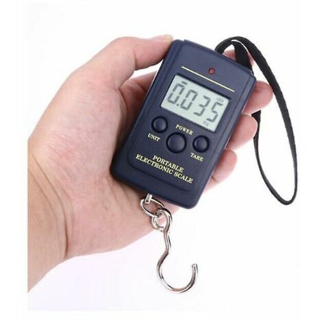 Balances de poche portables 40 kg Mini balance électronique numérique crochet de pêche suspendu balance de pesée des bagages de poche (1/5)