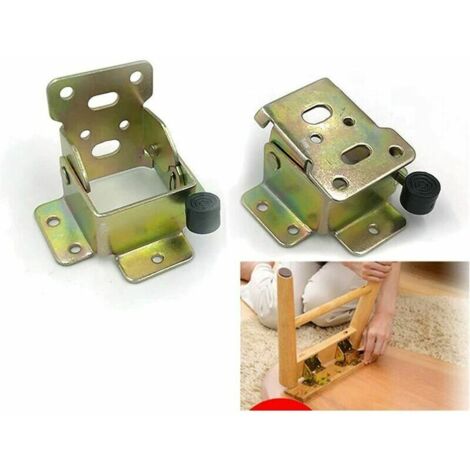 (1 paire)Extension de pied de table pliante autobloquante à 90 degrés, support d'étagère pliable, télescopique, caché, pour bureau, lit, charnières (M1-an ya) (1/5)