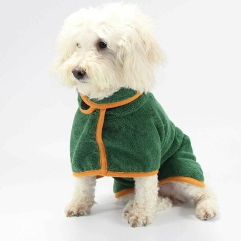 Peignoir pour chien en microfibre réglable, peignoir pour petit chien, serviette de bain super absorbante pour chiens chats (1/5)