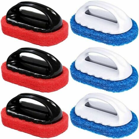 Starlight Lot de 6 brosses de nettoyage pour salle de bain Brosse à récurer Brosse à vaisselle Brosse de salle de bain Brosse à vaisselle Brosse à récurer Éponge Brosse de nettoyage pour cuisine (1/5)